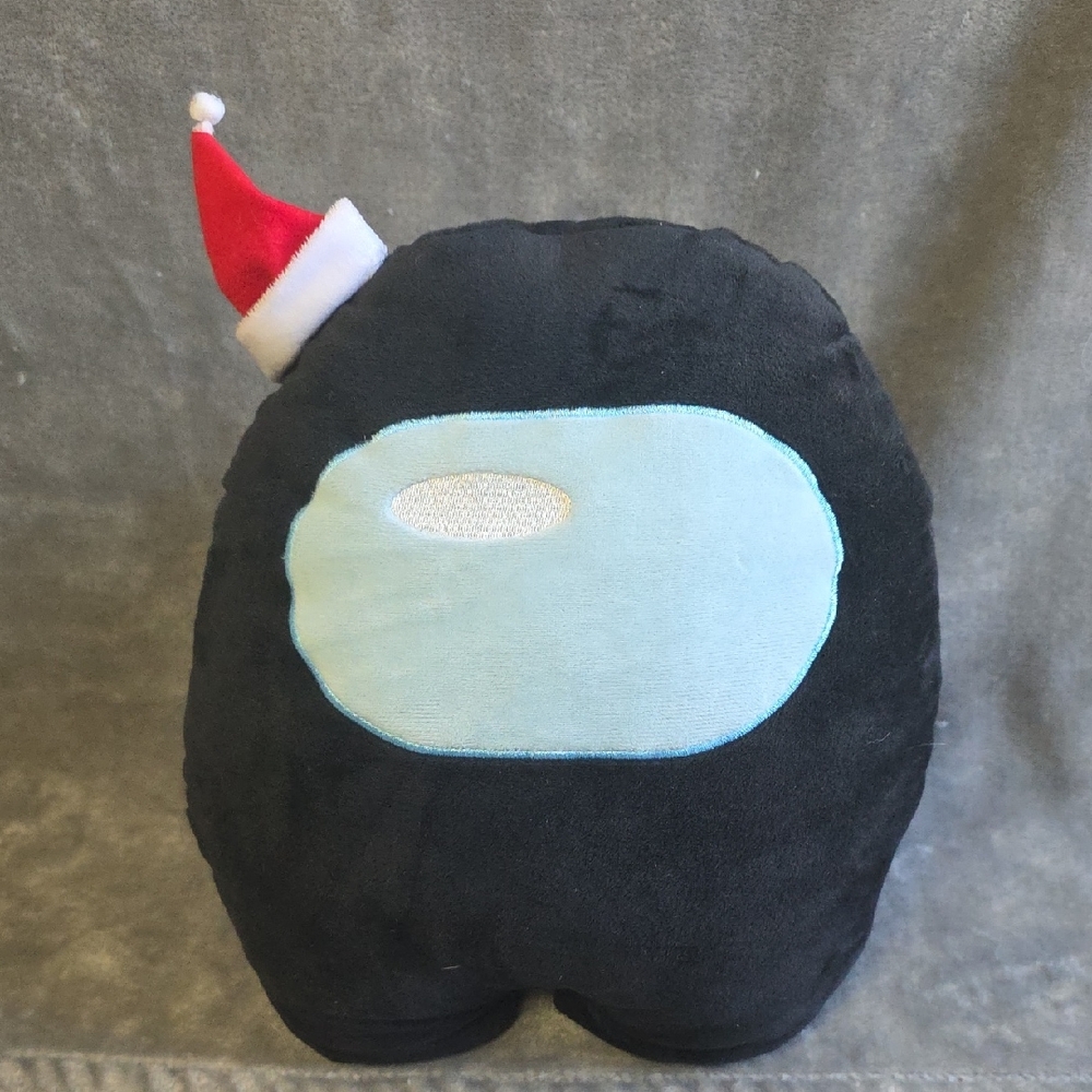 Black Plush Toy with Santa Hat